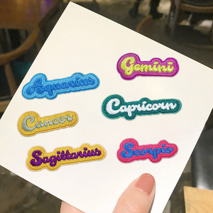 Cao cấp tùy chỉnh thêu vá quần áo nhãn có thể giặt nhiệt chuyển nhượng hoa Twill vải tin phong cách merrow Sequins 3D hat - Product Image 4