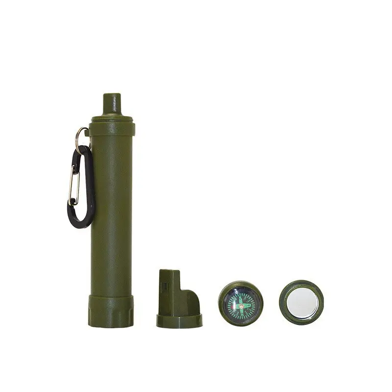 Açık pusula düdük yansıtıcı ayna su arıtıcısı kamp içme arıtma taşınabilir doğrudan içme saman filtresi
