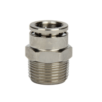 Sambungan Pneumatik Seri PC Tipe Push-In Lurus dengan Ulir Jantan untuk Selang PU 4-12mm M5-G3/8 Kuningan Baja Tahan Karat