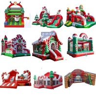Château gonflable commercial en PVC, motif Bonhomme en pain d'épices, prêt à être expédié, idéal pour événements ou centres commerciaux