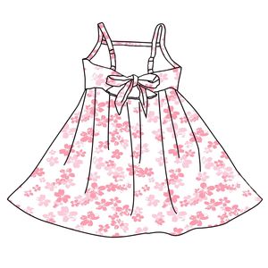 Vestido de Niña Estilo Inglés con Estampado Floral, Largo hasta la Rodilla, Corte en A, 95% Algodón, para Bebés y Niñas Pequeñas, Venta al Por Mayor, Personalizable, OEM/ODM, Entrega en 3-7 Días - Product Image 1