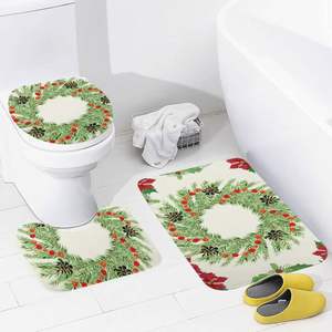 Juego de Alfombrillas de Baño Navideñas de Tres Piezas, Alfombrilla de Tierra de Diatomeas Absorbente de Secado Rápido y Fácil de Limpiar, Alfombrilla Rectangular para Piso - Product Image 5