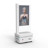 Kiosque publicitaire numérique interactif sur pied de 43 pouces avec écran LED double face pour ascenseur intérieur autonome, robot tactile et SDK pour magasin de détail