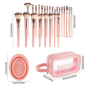 Juego de Brochas de Maquillaje para Mujer Más Vendido, Paquete de 25 Piezas, Color Rosa, Tacto Suave, Pelo Vegetariano, Mango de Madera, Herramientas de Maquillaje Ideales para Viajes - Product Image 6