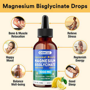 Oral sıvı lipozomal Micelle magnezyum Bisglycinate uyku, kemik ve kas gevşemesi için ek damlalar düşer - Product Image 3