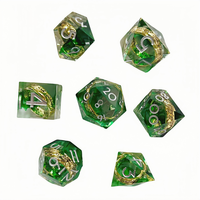 Feeron D&D Liquid Ring Modern, ensemble de dés polyédriques en résine durable de 7 pièces, comprenant un gobelet à dés et une boîte, cadeau pour adultes