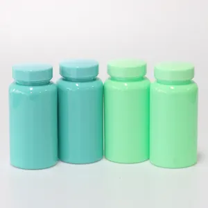 Barattolo di pillola colorato personalizzato all'ingrosso trasparente rosa blu verde giallo viola arancione 100ml bottiglia di plastica compressa