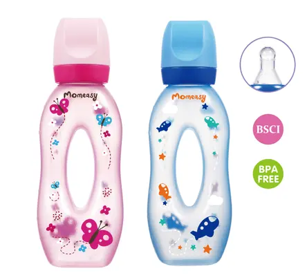 Botella de alimentación de PP con cuello estándar para recién nacido, anticaída, BPA, 2020