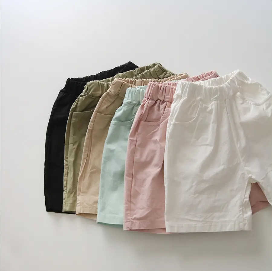 2023 New Summer Toddler Kid Girl Boy Plain Candy Color Shorts 1-6 Years