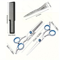 Kit de ciseaux de coiffure Wanmei, ensemble de ciseaux de coiffure, peigne de coupe de cheveux, peigne plat de salon, peigne de barbier avec pince à cheveux en métal en forme de bec de canard