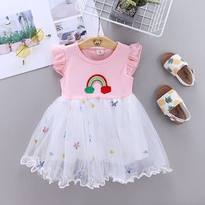 Estate <span class=keywords><strong>2020</strong></span> Bambini di abbigliamento di moda senza maniche stampa arcobaleno frutta fiore variopinto del fumetto del merletto di bambini vestiti per le ragazze - Product Image 4
