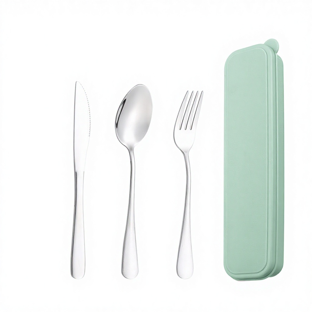 Nordic four-color green knife fork spoon set