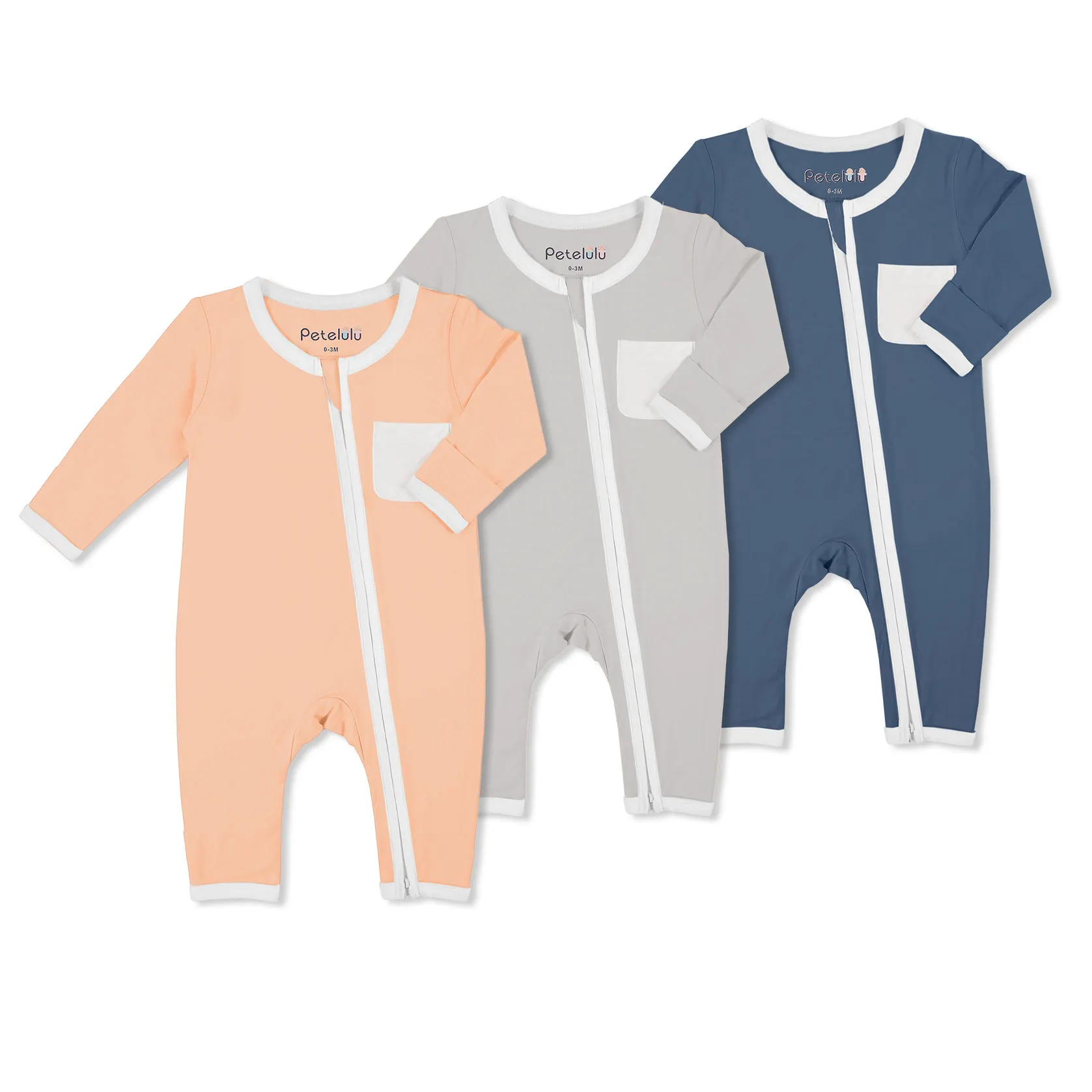 Pasgeboren Baby Rits Onesie Pyjama Jumpsuit Bamboe Baby Romper Kleding Voor Baby Jongens Meisjes Volledig Unisex Gebreide Longsleeve 360