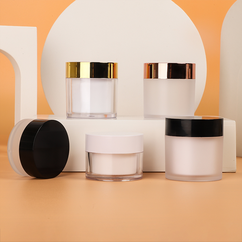 Custom Logo Empty Clear Powder Container 200G Big Capacity Cosmetic Packaging Plastic Jar with Lid