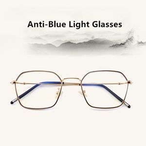 2020 nuevo estilo Unisex polígono Retro gafas marco fotocromáticos gafas de computadora Anti-Luz Azul gafas - Product Image 3