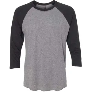 Unisex Premium pamuk Spandex Blend ekip boyun çizgisi etkili katmanlama ve alışılmadık bir görünüm sunuyor 3/4 kollu Raglan Tee