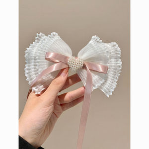 Pinza para el pelo con lazo de encaje en forma de corazón, horquilla de resorte de alta gama estilo francés para la parte posterior de la cabeza, accesorio para el pelo medio recogido - Product Image 3