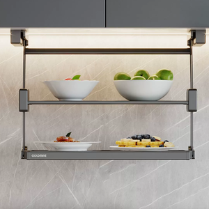 Goldmine Under <strong>Cupboard</strong> Storage <strong>Rack</strong> Folding <strong>Plate</strong> Organizer <strong>Rack</strong> 2 Tiers Pull Down Storage <strong>Rack</strong> - Product Image 1