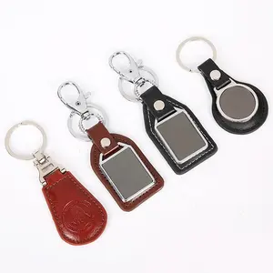 DIY black pu leather keychain for imprint