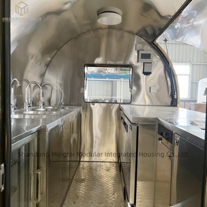 Chariot de cuisine en acier inoxydable pour camion, chariot à fruits et légumes, chariot de restauration mobile, <span class=keywords><strong>remorque</strong></span> alimentaire ronde - Product Image 6