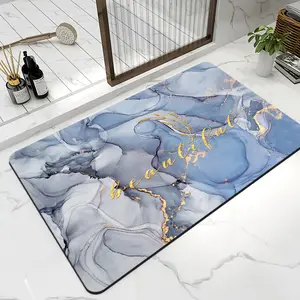 Tianjin tapete absorvente e antiderrapante, tapete de banho com estampa de diatomáceos, para uso rápido, de banho
