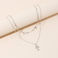Collier ras du cou rétro multicouche avec pendentif croix, style influenceur, vente en gros