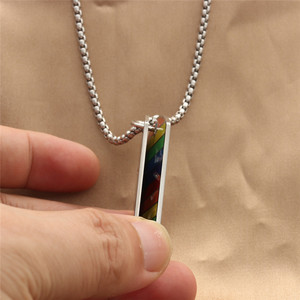 จี้สแตนเลสสตีลรูปจดหมายรัก สร้อยคอผู้ชายสไตล์เรโทร ของขวัญ 280634 - Product Image 3