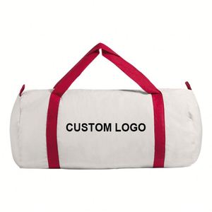 Custom Logo Travel Large Capacity Cotton Canvas Bucket Gym Sports Fitness Duffel Bags Outdoor Duffle Sport Gym Bag - Product Image 1