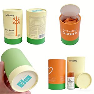 Tube en carton rigide personnalisé, écologique, en papier enduit, pour emballage cosmétique - Product Image 6