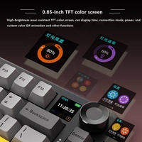 AJAZZ AK820 MAX PLUS Tri-Mode DIY Mechanical Gaming Keyboard Factory Black-Grey Theme with RGB Screen and Tortoiseshell Switch