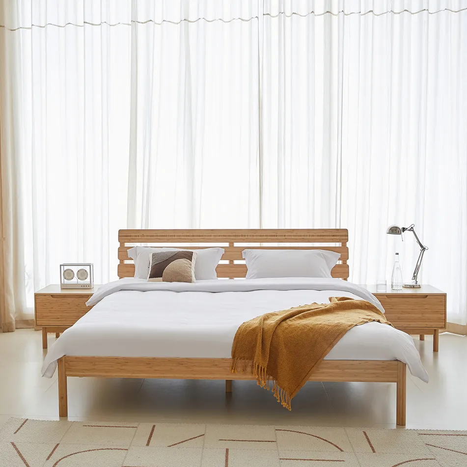 Modern bamboo furniture Minimalist single adult bamboo bed frame