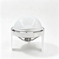 Matériel de restauration : Réchauds de buffet en acier inoxydable (doré/argenté/noir/blanc) – Réchaud rond à couvercle roulant 6L pour maintien au chaud des aliments