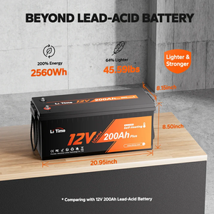 LiTime 12V 200Ah 플러스 자체 발열 LiFePO4 배터리 150W 가열 패드 200A BMS 미국 EU AU JP CA 재고 리튬 이온 배터리 팩 - Product Image 2