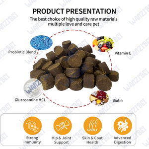 Complément alimentaire multivitaminé pour chiens OEM, sous forme de friandises molles, soutient la santé des hanches et des articulations, de la peau et du pelage, avec des minéraux et des oméga 3 - Product Image 2