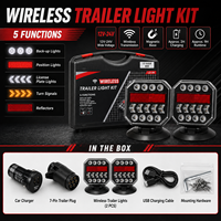Feux arrière de remorque sans fil SFIDA TC-06 à LED, interrupteur magnétique, rechargeables, IP65, batterie 10H. Pour camions, camping-cars, bateaux et engins agricoles.