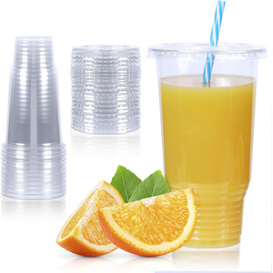 Gobelets en plastique jetables écologiques pour thé au lait perlé, OEM/ODM d'usine, 8oz-32oz, avec couvercles, impression de logo personnalisé 6 couleurs, recyclables, sans BPA - Product Image 1
