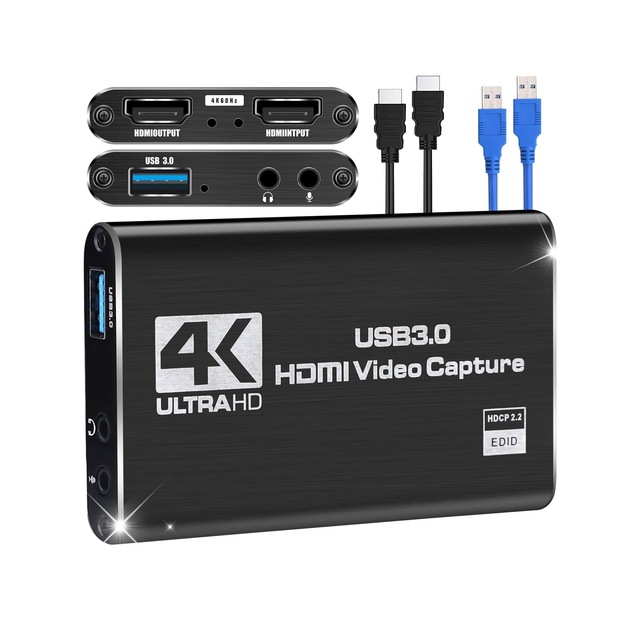 SYONG 4K USB HDMI Capture Card for Streaming Full HD 1080P 60FPS USB Cam Link Game Audio Video Capture Card Nintendo Switch