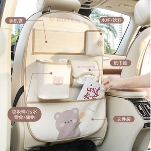 Car <b>Seat</b> Back <b>Storage</b> Bag Multi Functional Waterproof Organizer For Car Interior With Pockets And Bear Design - Product Image 1