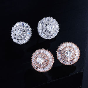 Boucles d'oreilles à clous RAKOL EP232, élégantes, micro-incrustées de zircon CZ, cristal, bijoux de mariée - Product Image 5