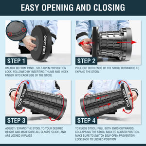 Tabouret pliable 620lbs réglable portable, tabouret pliable pour adultes, siège télescopique rétractable, chaise de <span class=keywords><strong>camping</strong></span>, repose-pieds - Product Image 6