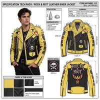 Chaqueta de cuero de grano superior para hombre, estilo motero, con estampado punk rock, fabricada por OEM, con tachuelas personalizadas, apliques con púas y bordado liso, ropa de abrigo.