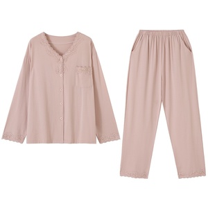Pijama de Cárdigan de Algodón Modal para Mujer, Primavera-Otoño 2026, Manga Larga, Cuello en V, Suave, Ropa Casual para el Hogar, para Mamá - Product Image 5