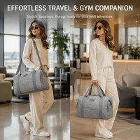 Sac de voyage en néoprène avec compartiment à chaussures, poche pour ordinateur portable et passant pour bagage, idéal pour les voyages et la salle de sport
