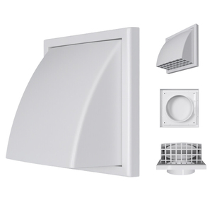 Lakeso Cache de ventilation pour sèche-linge, écran mural extérieur à capot et amortisseur, couvercle extérieur robuste pour <span class=keywords><strong>hotte</strong></span> de cuisine et évacuation d'air extérieure - Product Image 1