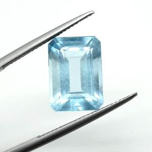 Aguamarina tamaño enorme azul piedra preciosa Natural 7.50Ct corte Octágono suelto facetado 14x10x7mm colgante para hacer joyas - Product Image 1