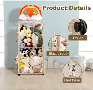 Organisateur <span class=keywords><strong>de</strong></span> stockage <span class=keywords><strong>de</strong></span> zoo en peluche en bois avec <span class=keywords><strong>panier</strong></span> <span class=keywords><strong>de</strong></span> <span class=keywords><strong>basket</strong></span> | Cage <span class=keywords><strong>de</strong></span> stockage <span class=keywords><strong>de</strong></span> jouets pour chambre d'enfants - Product Image 3