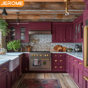 Mobili da <span class=keywords><strong>Cucina</strong></span> Moderni di Lusso Personalizzati Jerome, Stile Shaker in Colore Bordeaux Scuro - Product Image 1