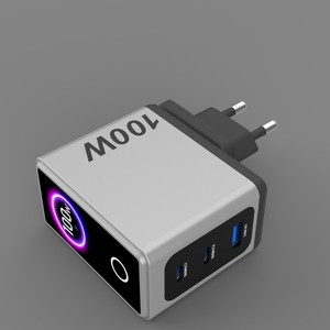 Cargador Gan de 140W en oferta con pantalla digital en tiempo real, adaptador de carga rápida para teléfonos móviles, tabletas y portátiles. - Product Image 1