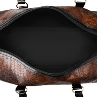 Bolsa de Viaje de Fin de Semana de Cuero PU con Diseño de Cocodrilo, Resistente a Arañazos, Gran Capacidad, Correa de Hombro Ajustable, Bolso de Mano para Hombre