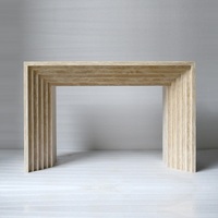 Table console moderne en travertin à niveaux, style nordique, pour la décoration intérieure